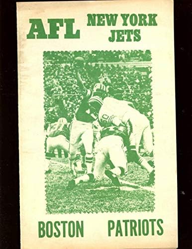1969 АФЛ Програма Бостон Патриоти во Newујорк etsетс со Jо Намат Фронт VGEX - NFL програми