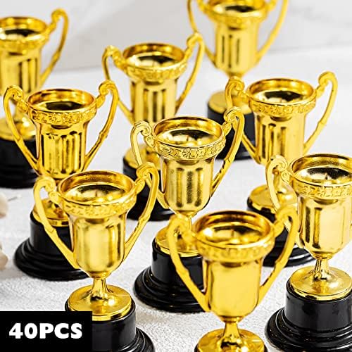 Пакет од 40 Златни Чаши За Трофеи Пластични Златни Трофеи Мини Награди И Трофеи Детска Училница Училишни Награди Спортски Турнир Освојувајќи