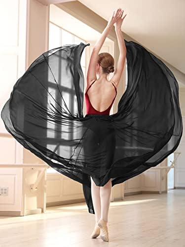 Paенски балетско здолниште на Паотит, долго чисто обвивка за здолниште за возрасни, практикувајте лирско танцување на здолниште за танцување