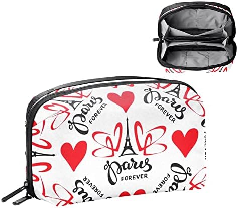 Торбичка ЗА Торбичка ЗА Носење УСБ-Кабел Организатор Џебен Додаток Патент Паричник, Париз Срцето На Валентин Ајфеловата Кула