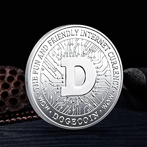Комеморативна Монета 1 мл Догекоин Комеморативна Монета Сребрена Позлатена Кучешка Криптовалута 2021 Ограничено Издание Колекционерска