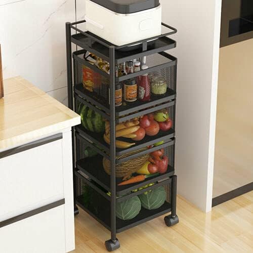 Cncest овошје корпа за зеленчук, квадрат 4 нивоа кујна за складирање на кујна овошје зеленчук за складирање решетката закуска