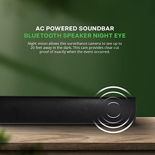 Spy Associates AC напојување со звук на звук Bluetooth Night Vibity Wi-Fi HD камера опрема само за надзор со бесплатна MicroSD од 128