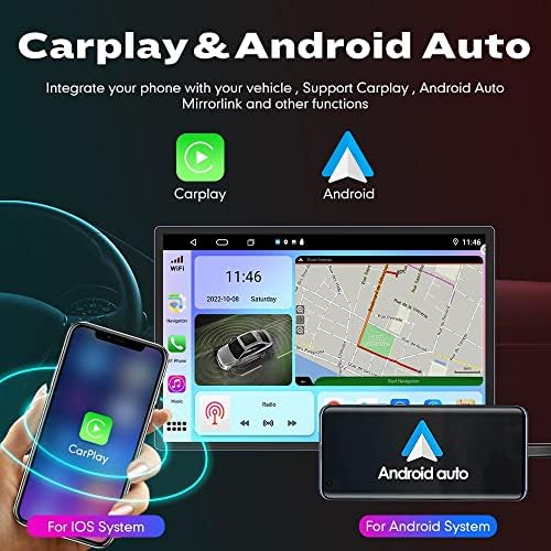 Андроид Радио CarPlay&засилувач; Андроид Авто Авторадио Автомобил Навигација Стерео Мултимедијални Плеер GPS Екран НА Допир RDS Dsp Wifi