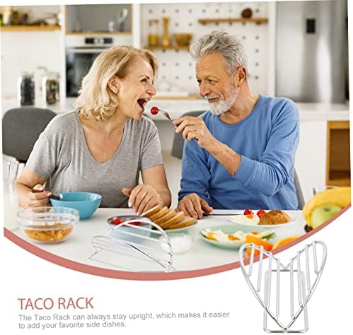 Yardwe Crepe Stand Desktop Stand Taco Rack for Rest Coulde Taco Rack Rack Stray од не'рѓосувачки челик Тако Stand Rack Taco Taco држач за метална