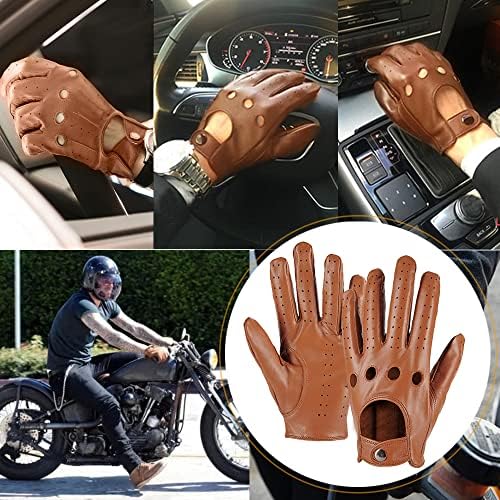 Машка екрана на допир на допир нелинирани ракавици за возење со кожа