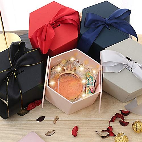 ЕЛЕГАНТНА Шестоаголна Кутија За Подароци Кутија За Бонбони Обложена Хартија Со Контејнери Голем Накит Организаторска Кутија За Божиќ Нова Година