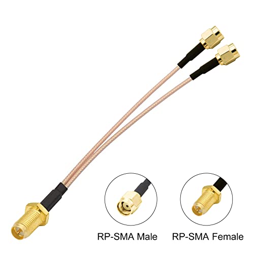 10GTEK 6 GHz SMA кабел, RG316, RP-SMA женски до 2XRP-SMA машки, директно до Стајт, 50-Охм, 0,15-ме