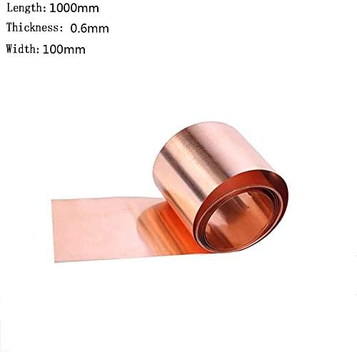 Xunkuaenxuan Метална бакарна фолија бакарен лист 99,9% бакарен Cu метален лист фолија 0. 5x100x1000mm за аеро -вселенска занаетчиска
