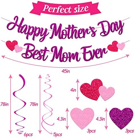 Среќен Ден На Мајката Украси Среќен Ден На Мајката Најдобра Мајка Некогаш Банер Срцето Виси Вител Цвет Љубов Круна Тематските Партија