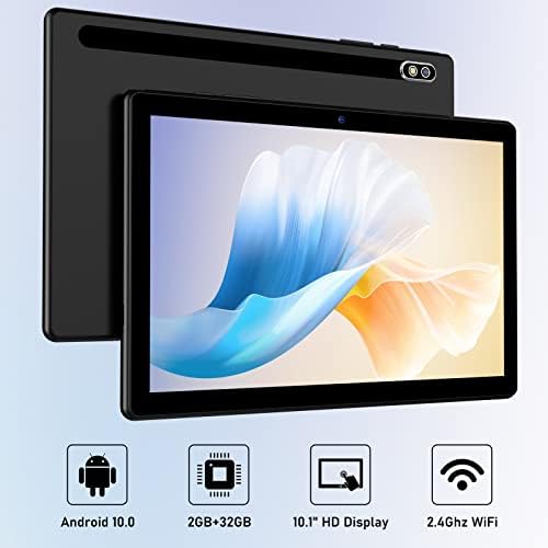 TPZ Таблет 10.1 инчен Андроид, 32gb ROM 128gb Експанзија, 6000mAh Wi-Fi Таблети, Google Сертифициран, Двојна Камера, IPS HD Екран, Bluetooth-3PCS