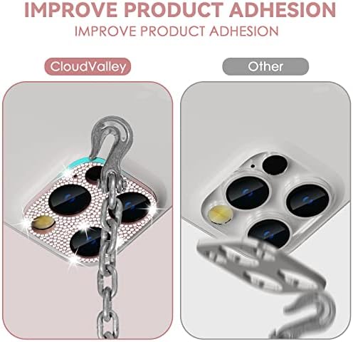 CloudValley [2 Пакет Заштитник На Објективот На Камерата за iPhone 13 Pro max и 13 Pro, Сјај 3d Заштитен Капак За Декорација На Метални Леќи