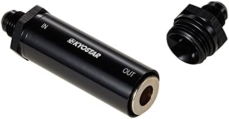 Kyostar 6an влезен тенок линиски филтер за гориво црн анодизиран анодизиран алуминиум со алуминиум со бронзено вметнување, адаптер за фитинг на