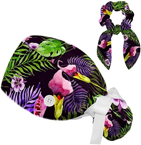 Цветно летно тропско прилагодување на работното капаче со држач за конска опашка, капаче за чистење со куглање на лакови за жени
