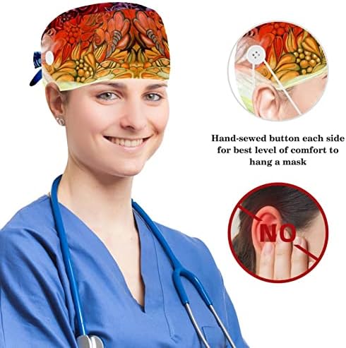 Медицински капачиња прилагодливо работно капаче со копчиња и ласкава коса, етнички слон глава