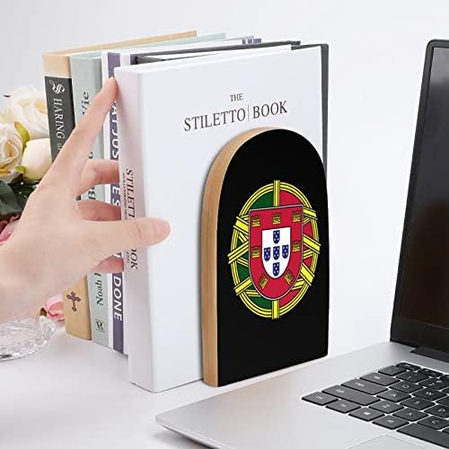 Португалија Знаме Логото Сликарство Дрво Книга Декоративни Не-Пропадна Книга Крајот 1 Пар 7х5 Инчи