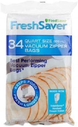 Foodsaver Freshsaver Quart со големина вакуумски патенти торби 34CT