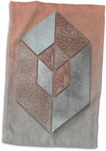 3drose гламурозен шестоаголник во Роузголд, сива и сребрена - крпи