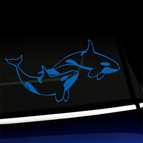 Уметнички рефлексија Оркас - Китови убијци - декорации за винил автомобили - Изберете боја - [Бела]