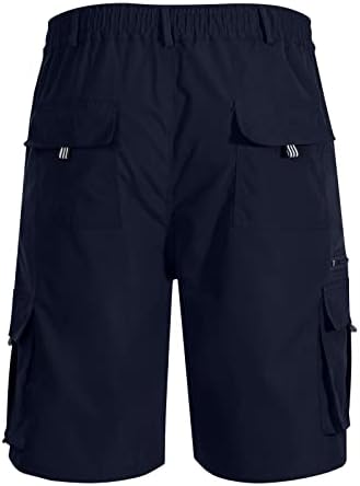 Озммјан карго шорцеви за мажи летни обични цврсти колени со должина на колено панталони со џеб директно копче патенти