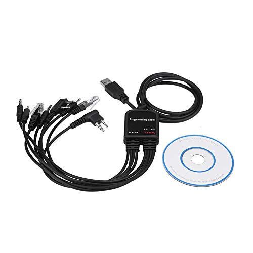 Кабел за радио програмирање за здравствена опрема Yosoo, кабел за програмирање USB, 8 во 1 USB програмски кабел за Kenwood/Quanshengn/Tyt/Motorola