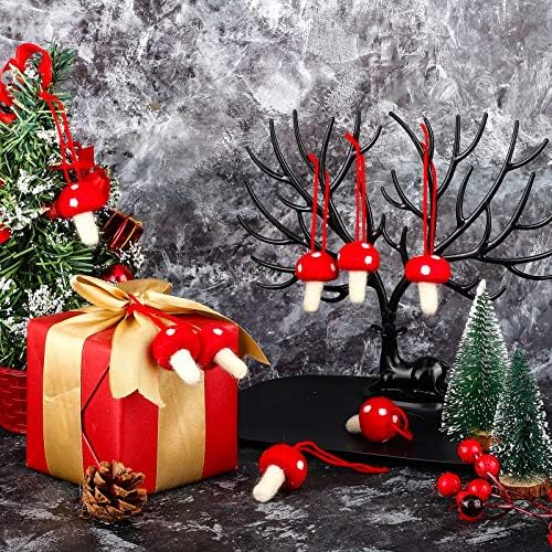 Почувствувајќи печурки Божиќни украси за печурки Божиќ што висат украс украси украси за украси за Божиќна венчавка дневен живот