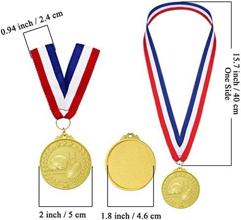 Фудбалски Медали ШТГДОНА За Награда, 12 Спакувани Метални Златни Медали Со Ленти За Вратот За Спортски Фудбалски Натпревар,