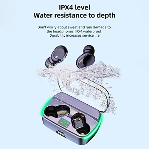 Слушалки за Bluetooth, 5.3 дигитален дисплеј безжични ушни уши со ладно светло за дишење, слушалки за квалитет на звук HIFI,