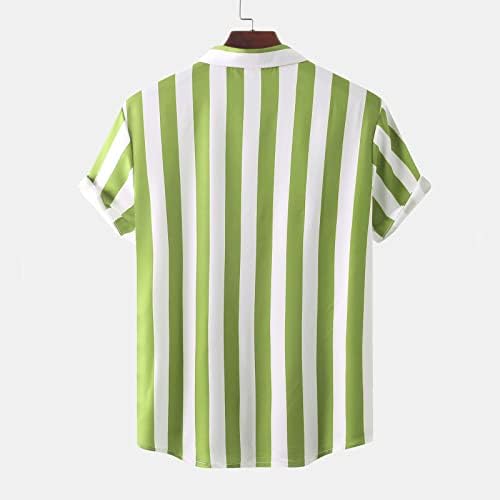 Машки кошули, машка памучна постелнина, обична кошула со кратки ракави од страна на плажа со цврста кошула, маички маички