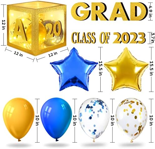 Дипломирање Украси 2023 Дипломирање Украси 4 парчиња Дипломирање Балони Кутија, Класа На 2023 Дипломирање Партија Украси Со