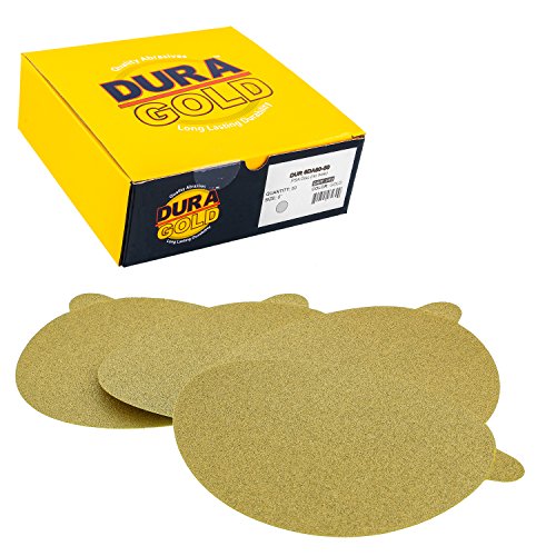 Дура -злато 6 дискови за пескарење PSA - 80 решетки и 6 PSA DA Sander Поддржувачка плоча