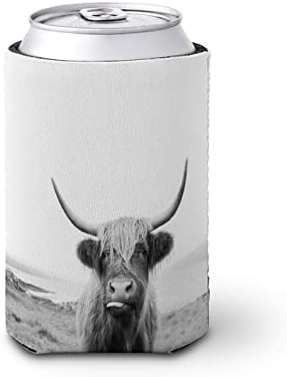 Шкотска Хајленд Крава Еднократно Чаша Ракави Ладно Кафе Изолирани Држач За Чаши Со Симпатична Шема За Топли Ладни Пијалоци