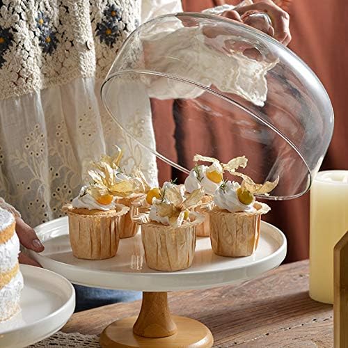 ВИСОКАТА Дрвена Чинија За Овошна Торта Држач За Десерт Штанд За Десерт Табела За Прикажување Послужавник Со Покривка Свадбена