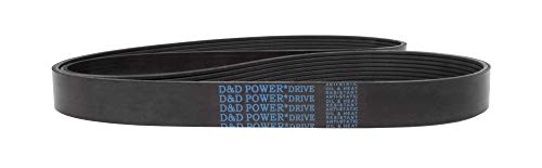 D&D PowerDrive 8PK2108 Метрички стандарден замена за замена, гума, должина од 83,75 , 8 ленти