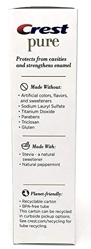 Crest чиста насекаде околу чистата паста за заби со флуорид антикавитација, направена без вештачки бои, вкусови или засладувачи - природна нане 4.1 мл