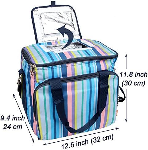 Јодо 18L склопувачка мека ладилна торба - изолирана до 4-6 часа, пространа за семејно обединување, забава, плажа, излети, спортски