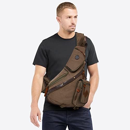 Платно крстосница ранец на прашка, мулти-пукачки торби за градите на рамената, случајни пакети за каиш за мажи на отворено кампување пешачење