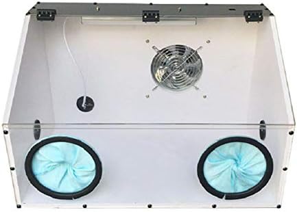 Комплетно затворен електричен табела за мелење Полтер кутија за прашина Акрилна обвивка 3мм 2/3 дупки110V со LED светло и вентилатор за
