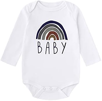 Bdondon Unive Rainbow Baby Onesie L & S ракав за бебиња Облека за бебиња за новородени момчиња медицинска облека