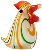 Креативна декорација на животни од пилешко петел, стаклен петел пилешки фигура, мини стаклени статуи за пилешко, земјоделски животни