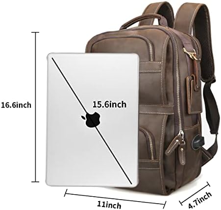 Hepary кожен ранец за мажи одговара на 11 лаптоп/кожна вреќа за прашка за мажи што одговара на 11 iPad