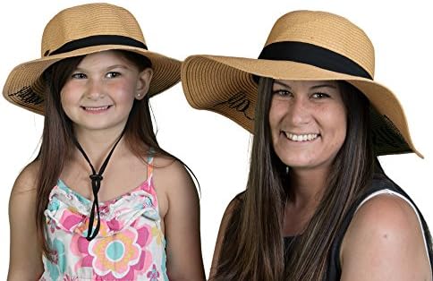 Фанки џуники женски девојки Мајка ќерка Сонце капа постави везени флопи на плажа