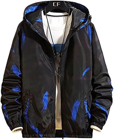 Машки палто ADSSDQ, класичен колеџ со качулка, мажите со долги ракави печати полиестерски палта V вратот лабав мек патент12