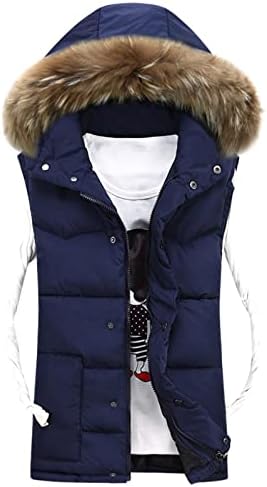 ADSSDQ Роденденска качулка јакна за мафијаки без ракави, трендовски пад топло со капаче пуфер јакна, патент на удобност полиестер5