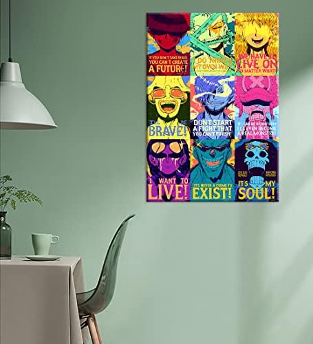 Аниме постер Лафи Зоро Нами Инспиративни цитати Постер платно Патно печатење гроздобер естетика Декор за простории за домашна