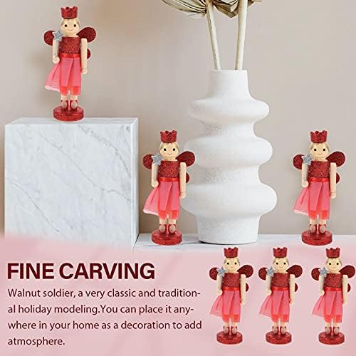 Галпада Божиќни украси 9 парчиња празнични дрвени ореви занаети Божиќни декори Ангел кукли Декори