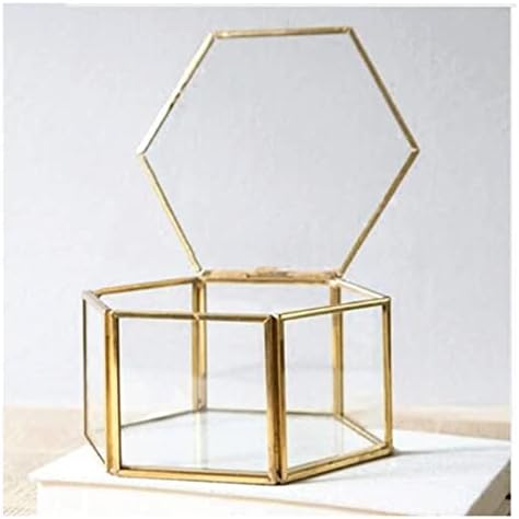 Канти за складирање Masera Hexagon геометриски прстен кутија свадба миризба за забави украси стакло подарок за складирање накит
