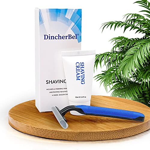 50 пакувања комплет за бричење на големо, мазно бричење за еднократна употреба и крем, индивидуално завиткани тоалети за тоалети