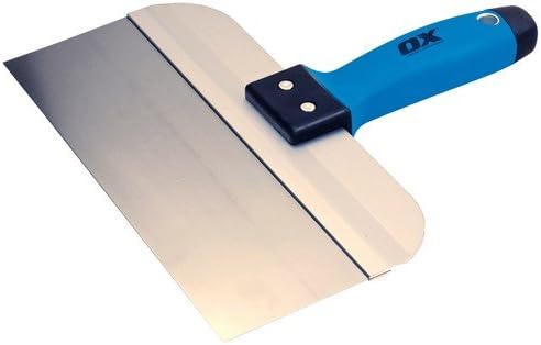 Нож за прицврстување на сериите OX Pro - нож за полнење на сув ид од не'рѓосувачки челик со мека рачка со зафат - Флексибилна шпатула за малтерисување