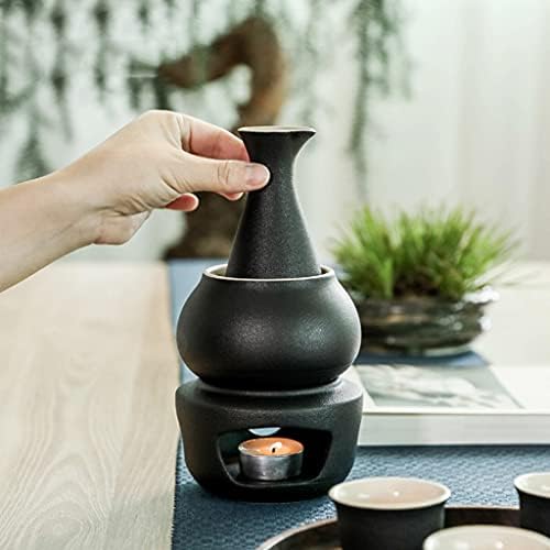 7-парчиња сет за ради, јапонски керамички ради поставени со сад за затоплување и шпорет, за ладно/топло/чачу/чај, најдобар подарок за семејството